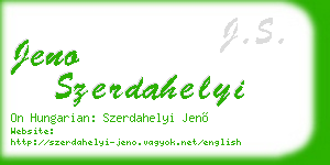 jeno szerdahelyi business card